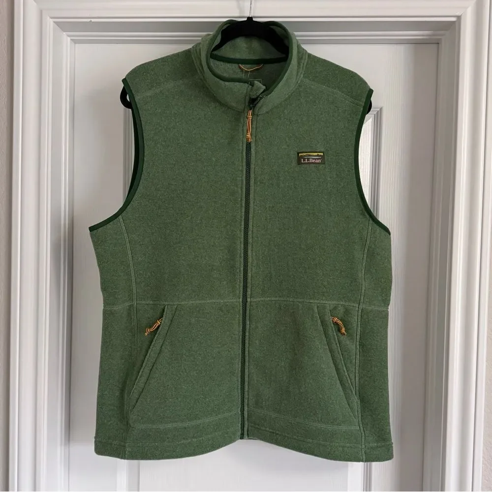 🍀 NWT L.L. Bean Men's Mountain Classic Fleece Vest Size Large Rain Forest